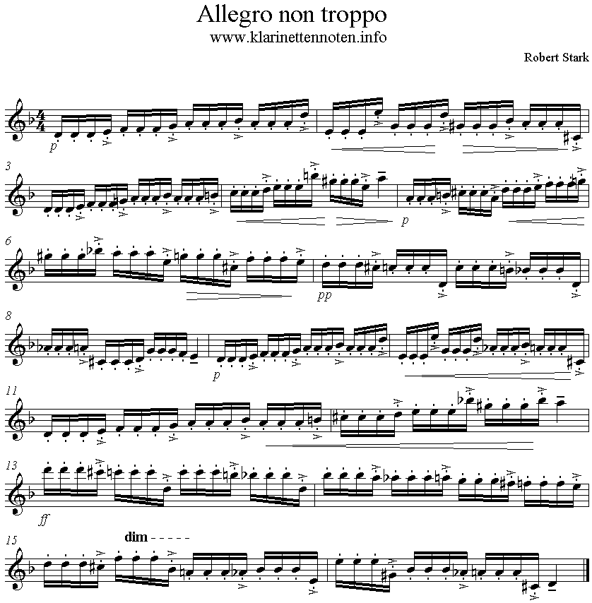 Allegro non troppo Etüde Klarinette Robert Stark
